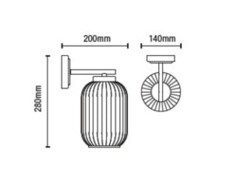 Stanton Ribbed Glass Outdoor Wall Light