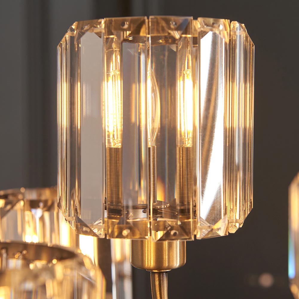 Dennie 9lt Tiered Chandelier - Antique Brass
