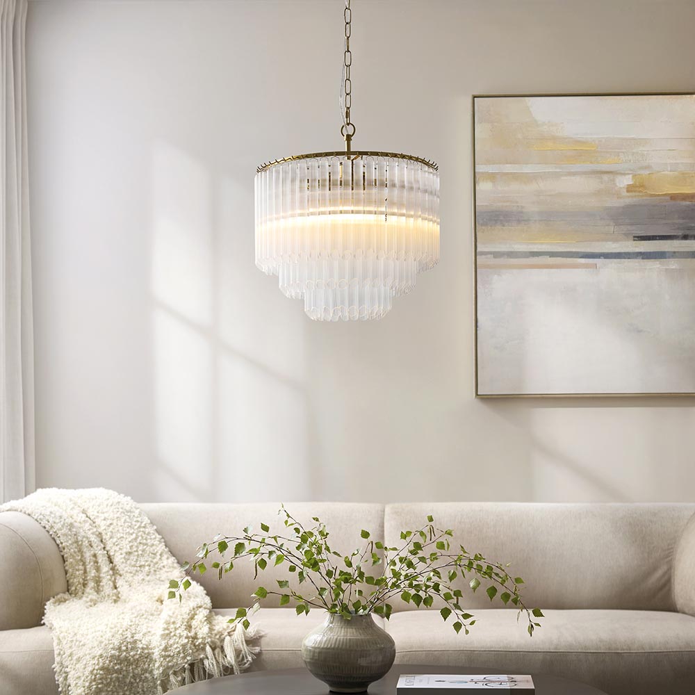 Mont 3lt/6lt Chandelier-Brushed Aged Brass