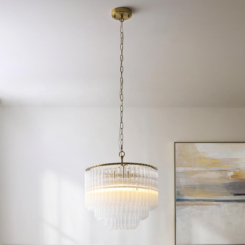 Mont 3lt/6lt Chandelier-Brushed Aged Brass