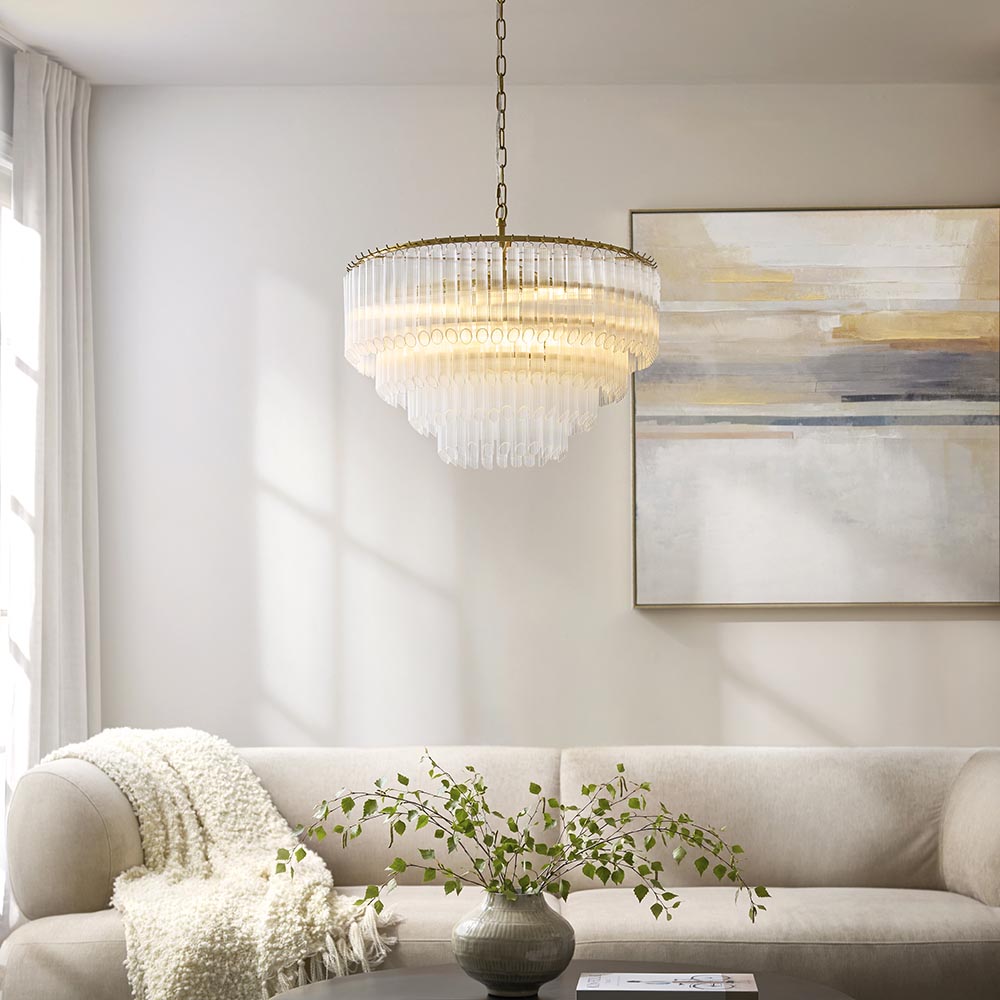 Mont 3lt/6lt Chandelier-Brushed Aged Brass
