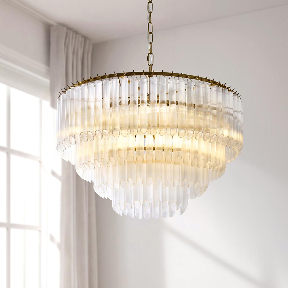 Mont 3lt/6lt Chandelier-Brushed Aged Brass