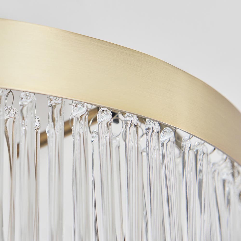 Flare 3lt Semi Flush Light - Antique Brass