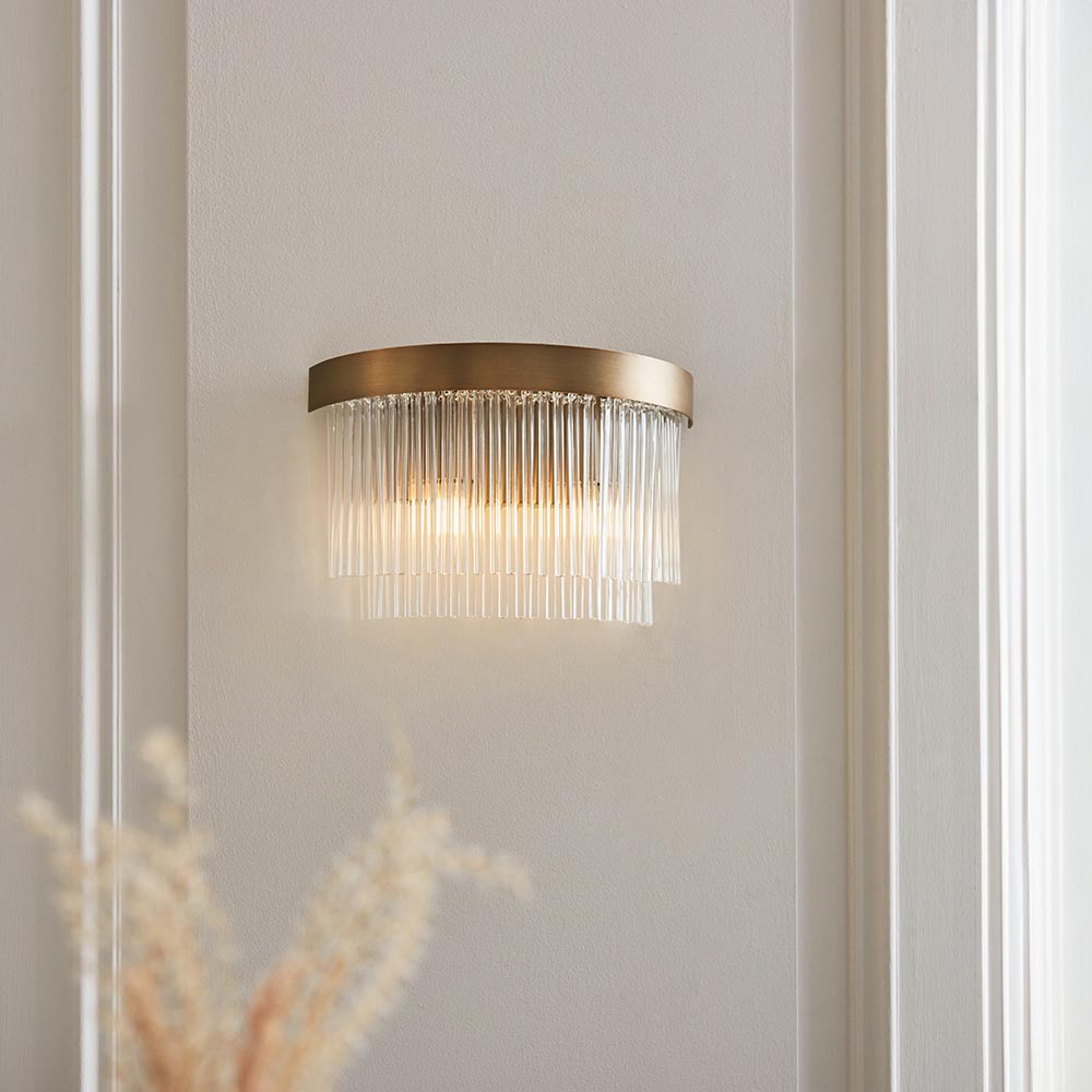 Flare 2lt Wall Light- Antique Brass