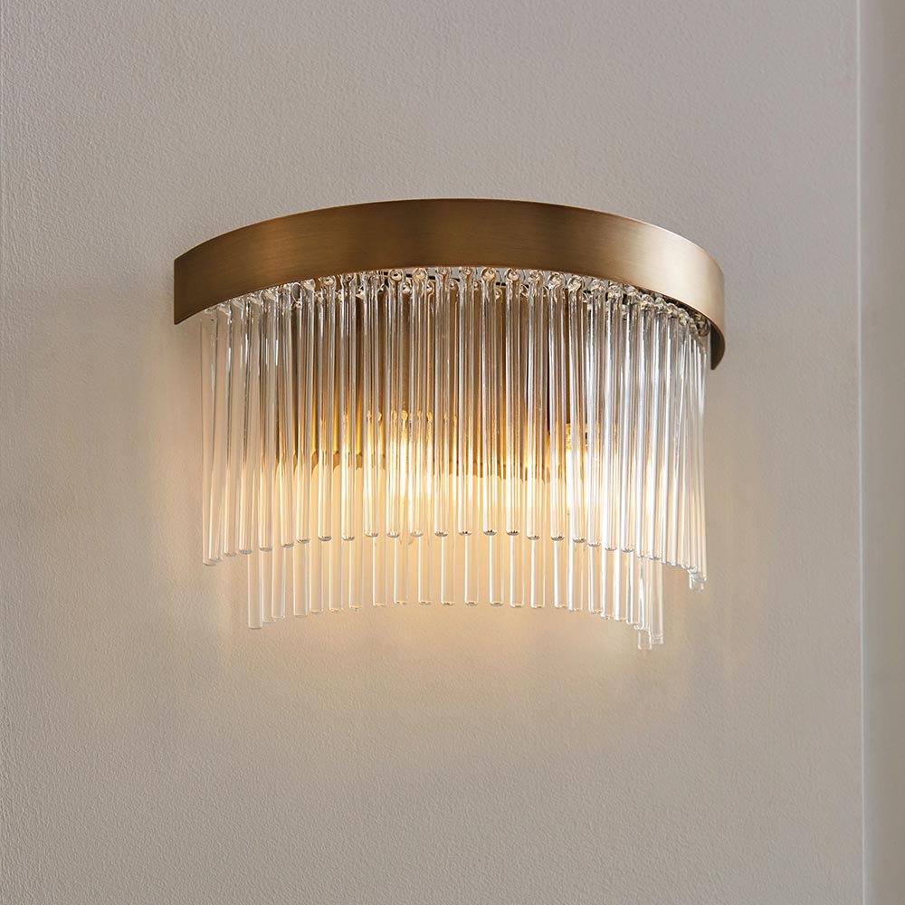 Flare 2lt Wall Light- Antique Brass