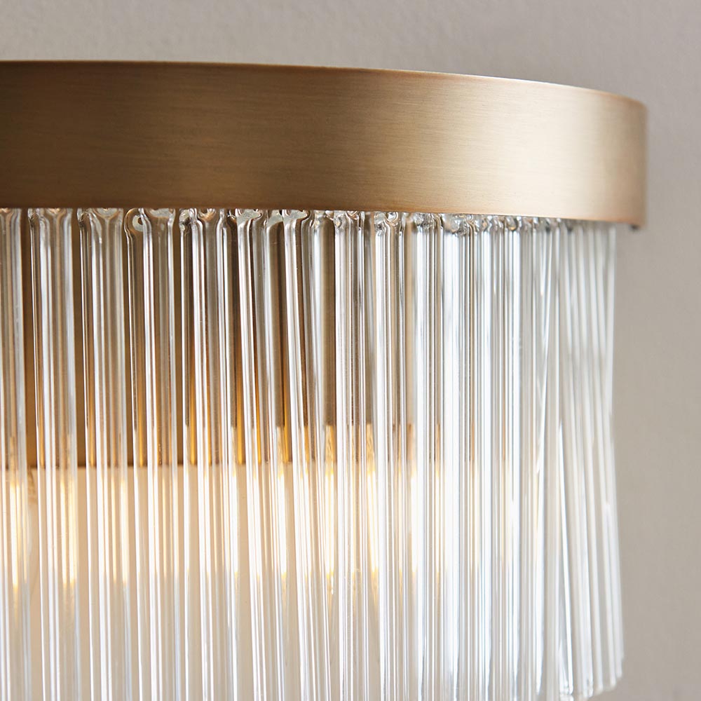 Flare 2lt Wall Light- Antique Brass