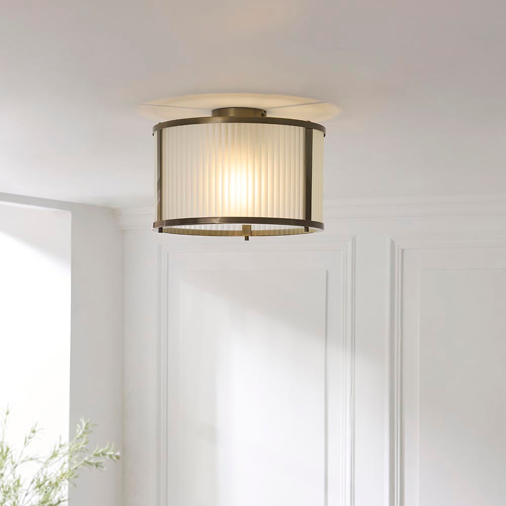 Essa Flush Light- Antique Brass
