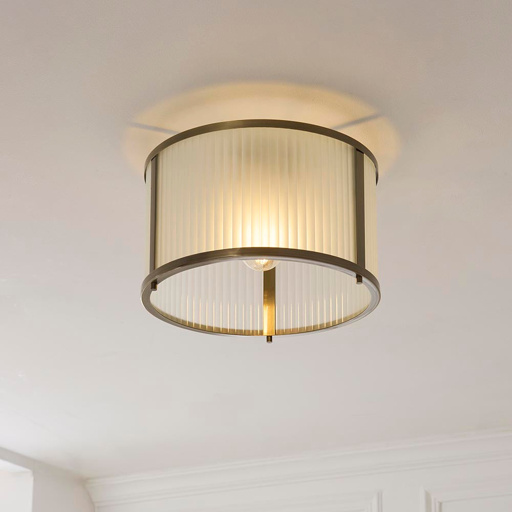 Essa Flush Light- Antique Brass