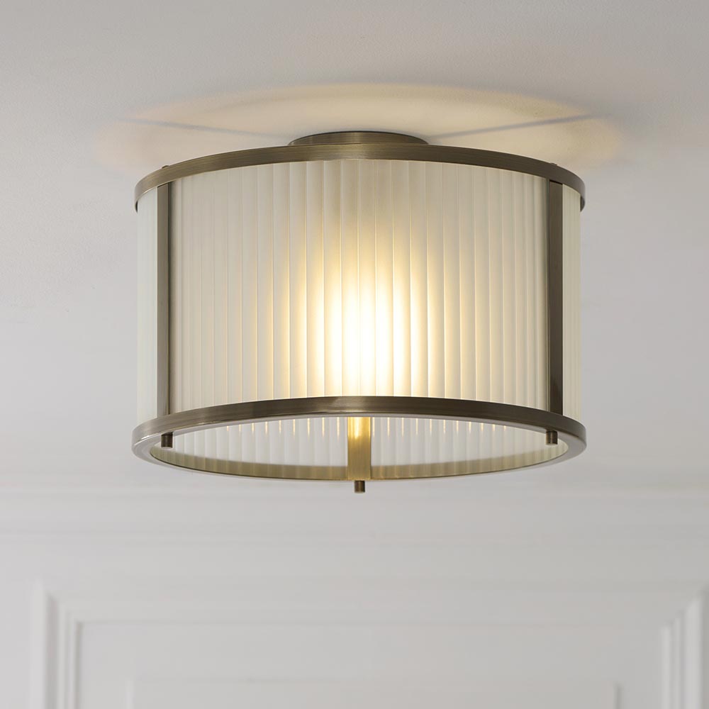 Essa Flush Light- Antique Brass