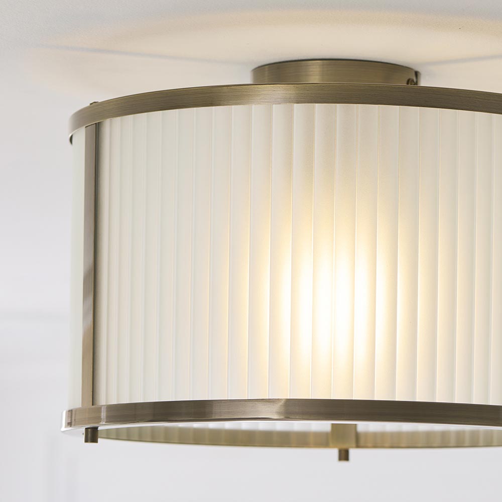 Essa Flush Light- Antique Brass