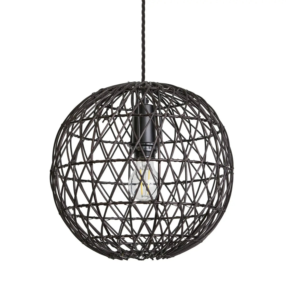 Coastal Rattan Ceiling Pendant Light - Globe