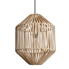 Boho Rattan Ceiling Pendant Light - 12 Inch - Diamond