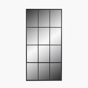 12 Pane Floor Standing Mirror - Dark Grey Metal Finish