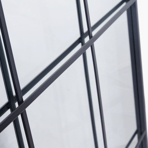 12 Pane Floor Standing Mirror - Dark Grey Metal Finish
