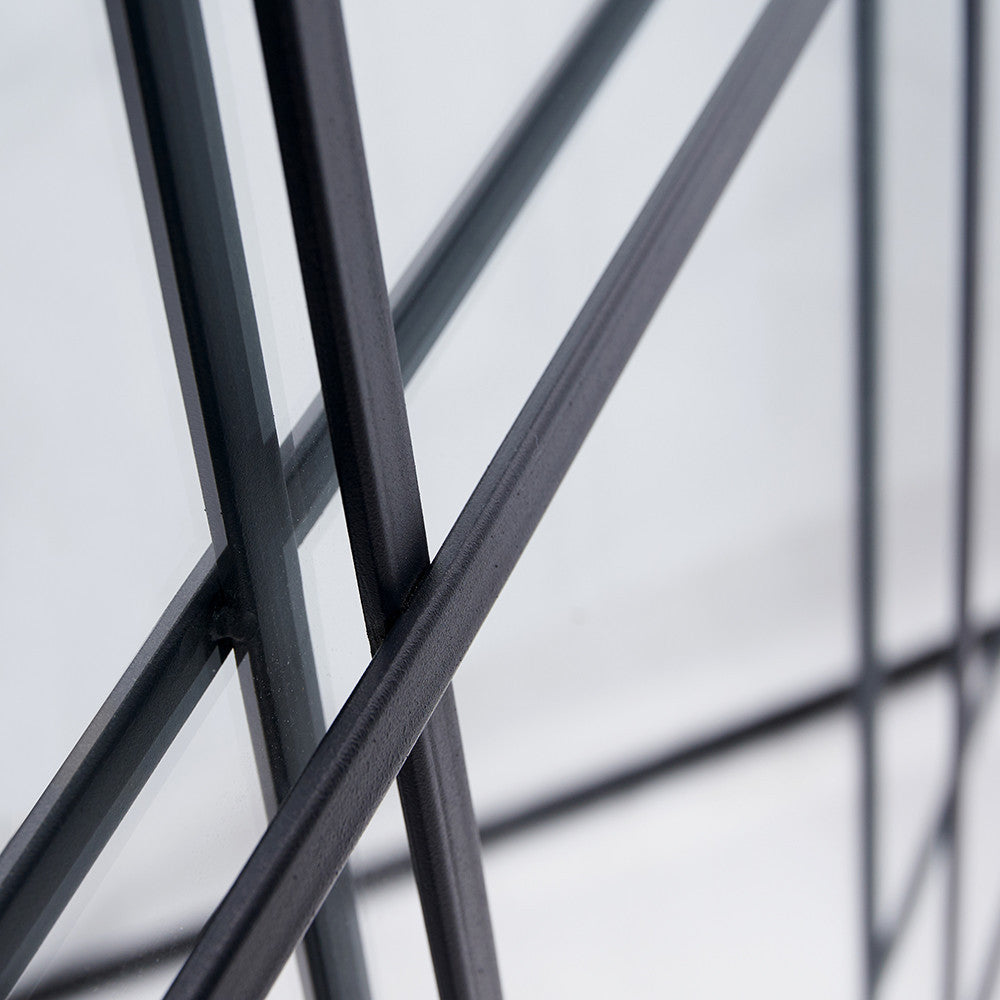 12 Pane Floor Standing Mirror - Dark Grey Metal Finish
