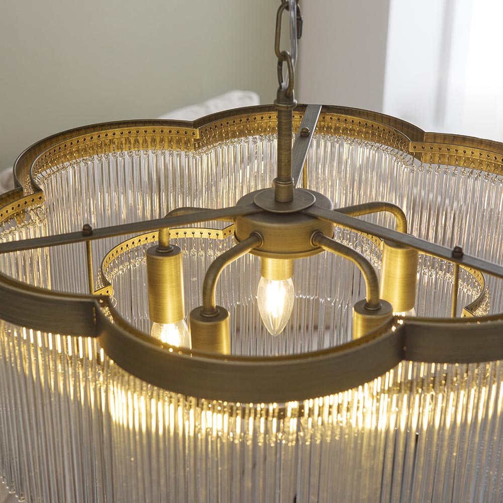 Liyan 3lt/5lt Ceiling Light- Antique brass
