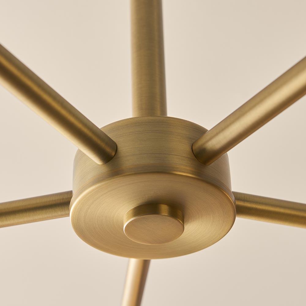 Kairo 3/5lt Semi Flush Ceiling Light - Antique Brass w Alabaster Finish