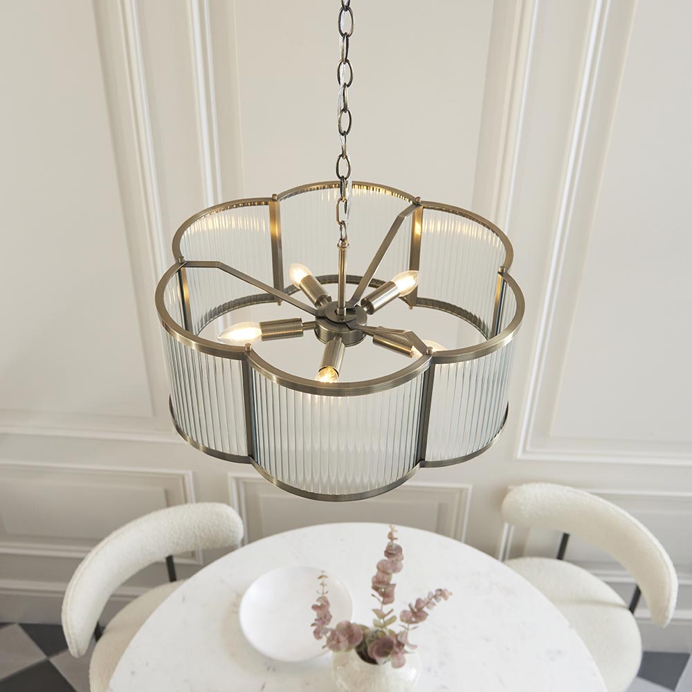 Essa 3lt/5lt Scallop Ceiling Light- Antique Brass