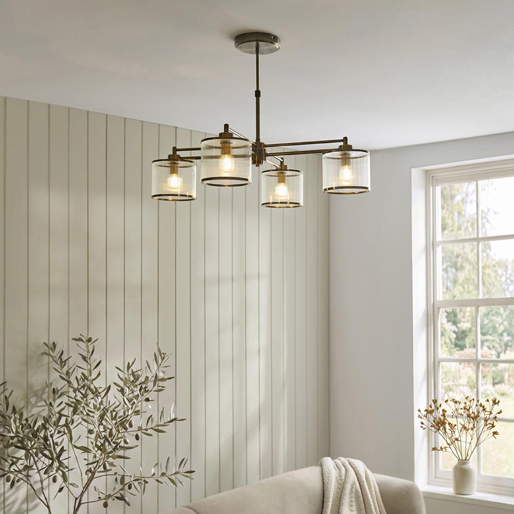 Essa 4lt Ceiling Light- Antiuque Brass
