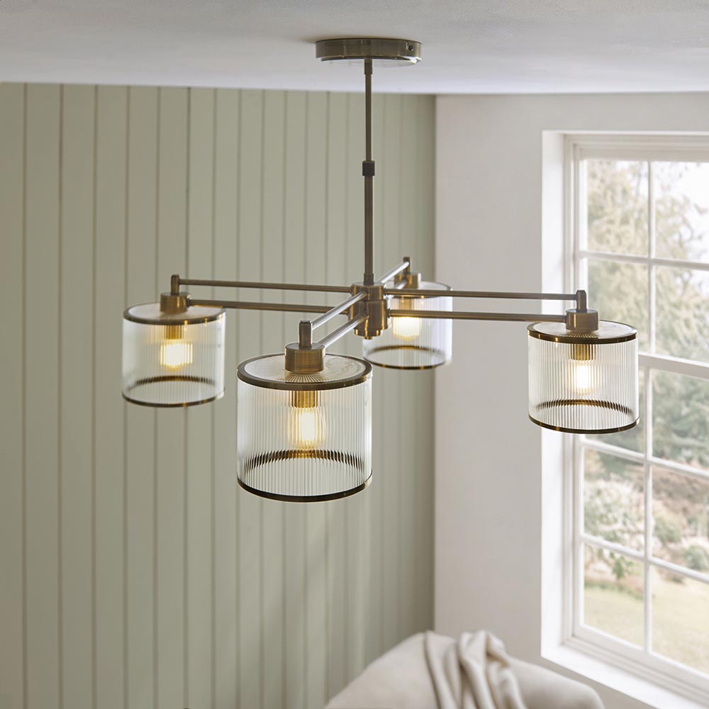 Essa 4lt Ceiling Light- Antiuque Brass