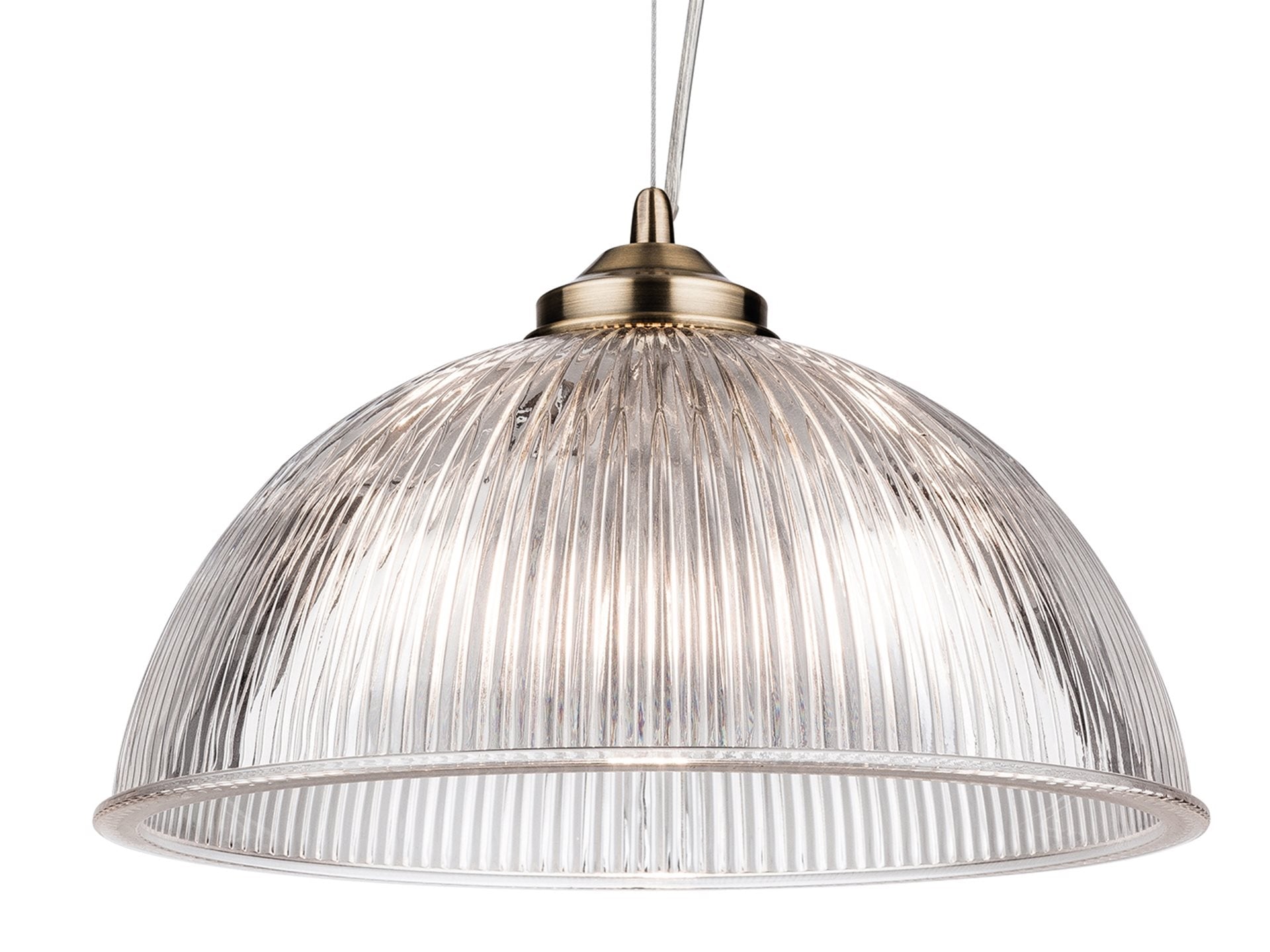 Ashford Pendant-  Antique Brass with Clear Glass
