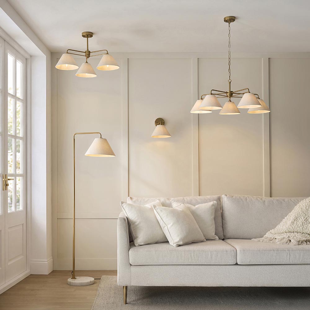 Wayen 3lt Semi Flush Ceiling Light- Brushed Aged Brass