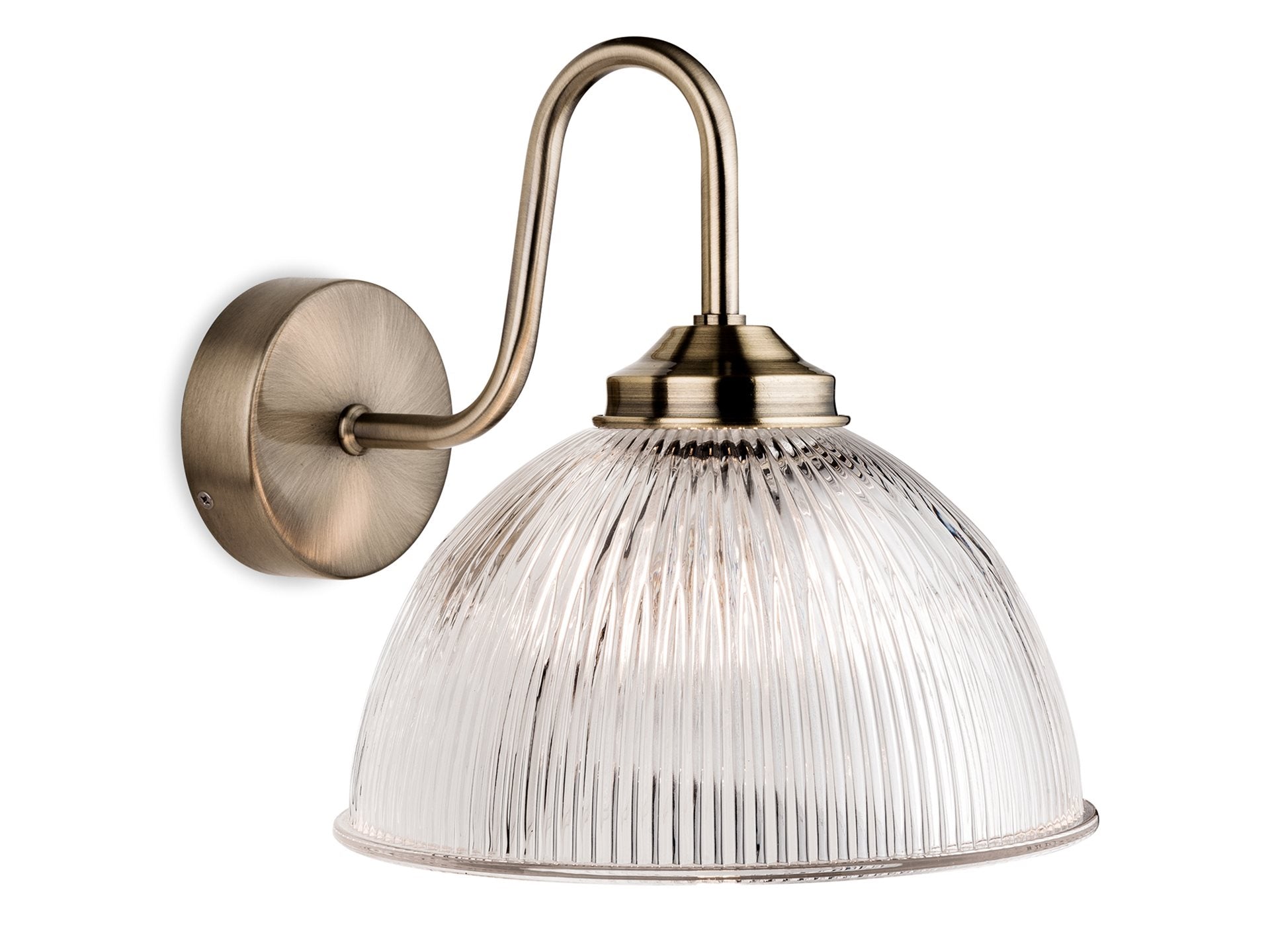 Ashford Wall Light- Antique Brass with Clear Glass