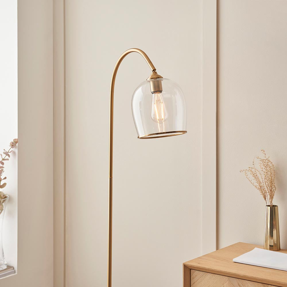 Ashcroft Floor Lamp- Clear/ Ribbed Glass Finishes