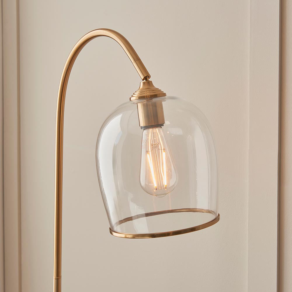 Ashcroft Floor Lamp- Clear/ Ribbed Glass Finishes