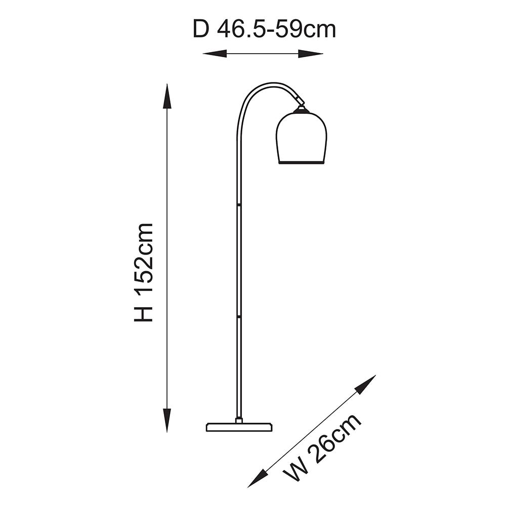 Ashcroft Floor Lamp- Clear/ Ribbed Glass Finishes