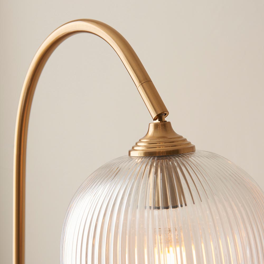 Ashcroft Floor Lamp- Clear/ Ribbed Glass Finishes