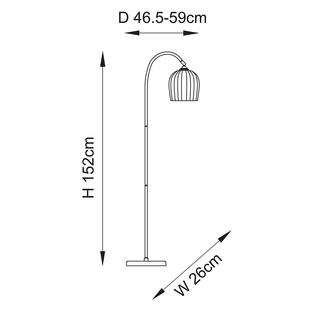 Ashcroft Floor Lamp- Clear/ Ribbed Glass Finishes
