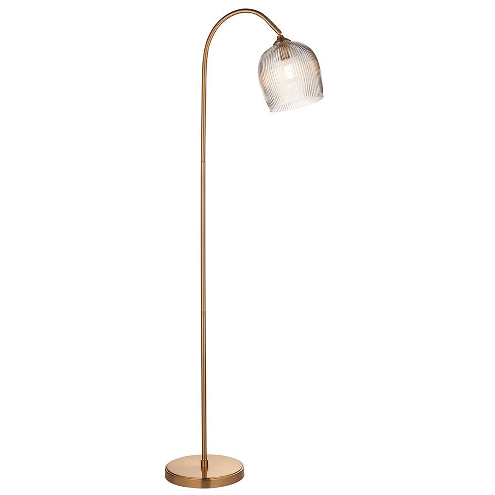 Ashcroft Floor Lamp- Clear/ Ribbed Glass Finishes