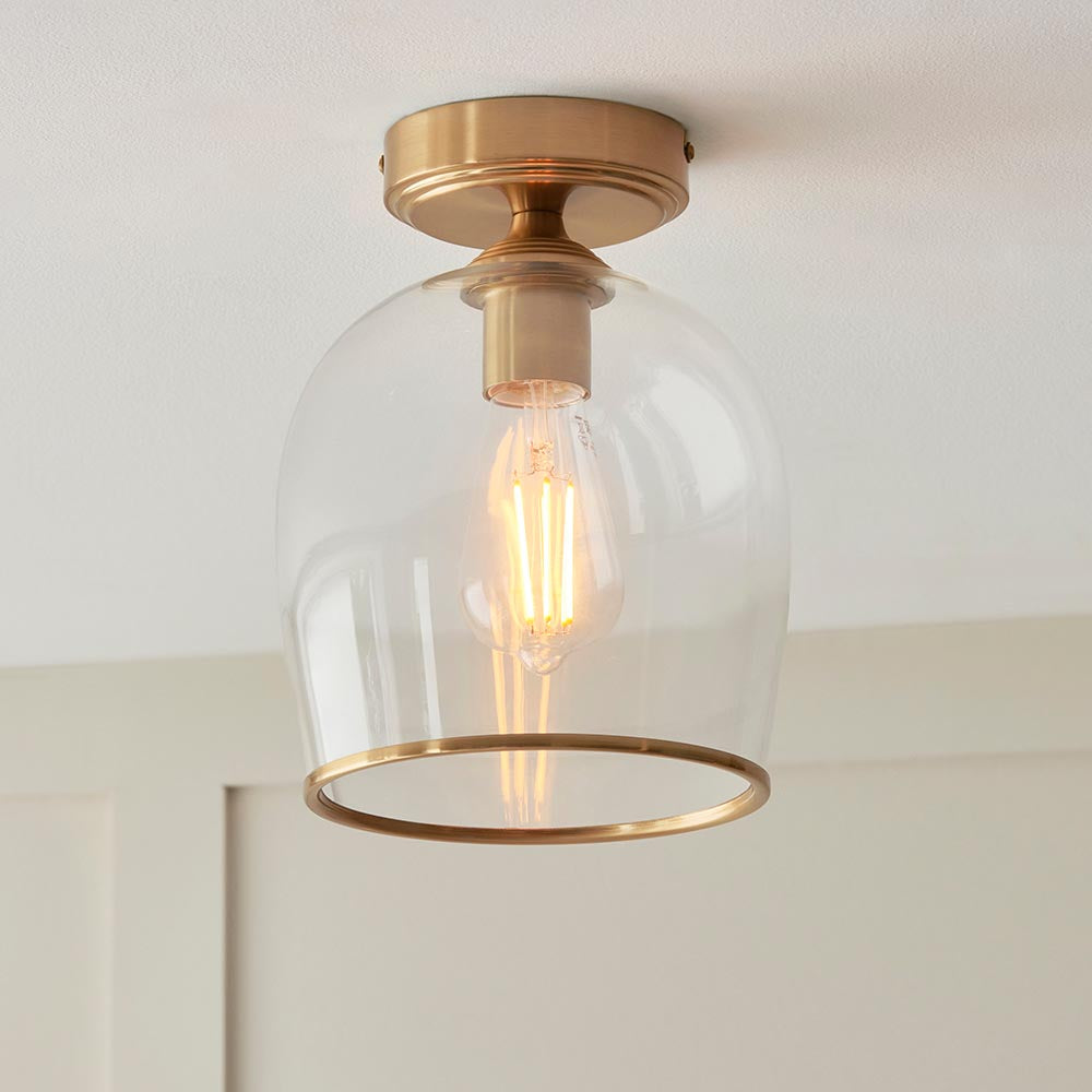 Ashcroft Flush Ceiling Light- Clear/ Ribbed Glass Finishes