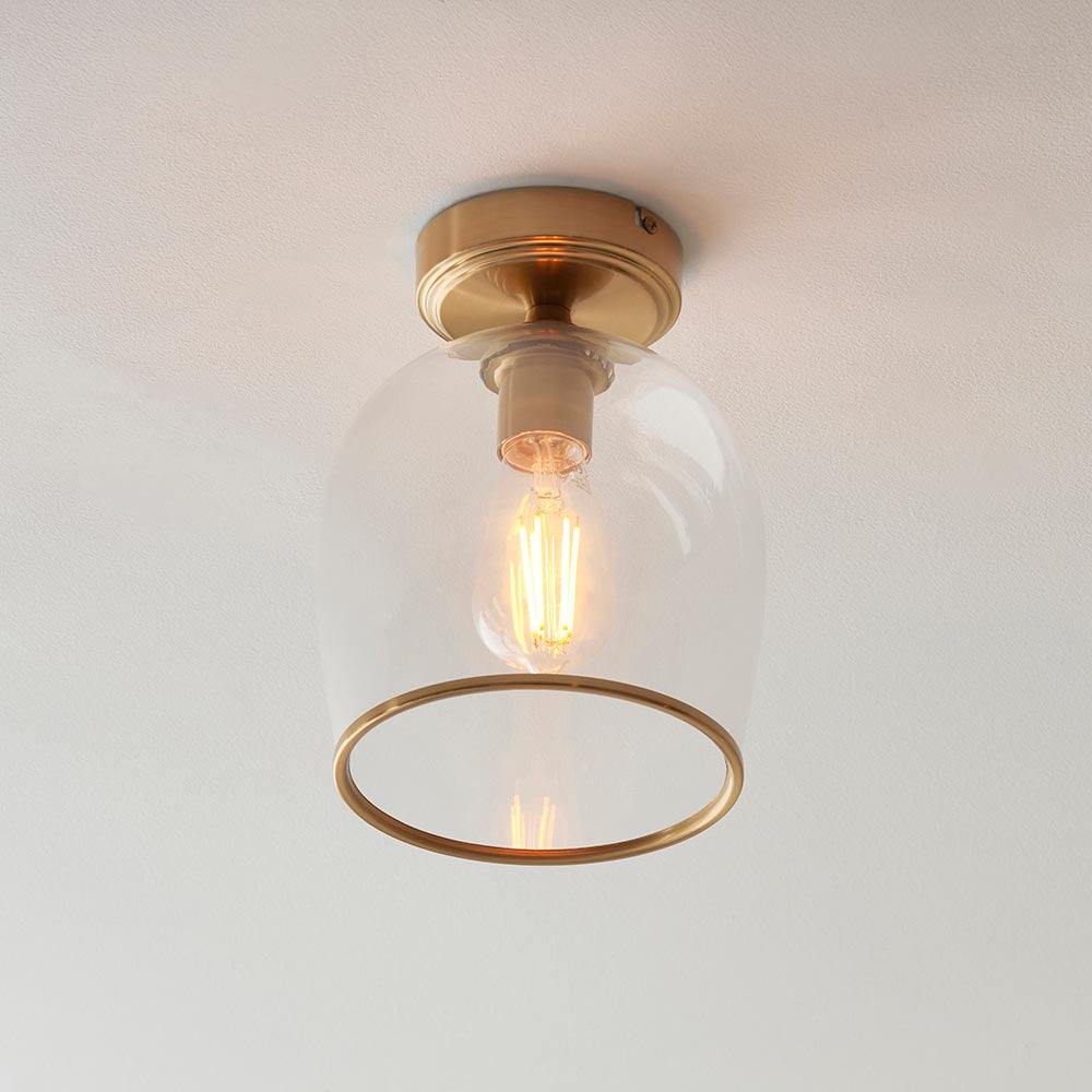 Ashcroft Flush Ceiling Light- Clear/ Ribbed Glass Finishes