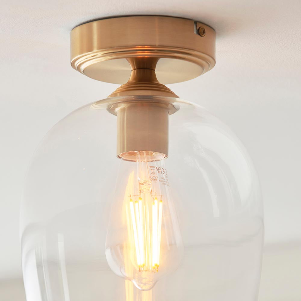 Ashcroft Flush Ceiling Light- Clear/ Ribbed Glass Finishes