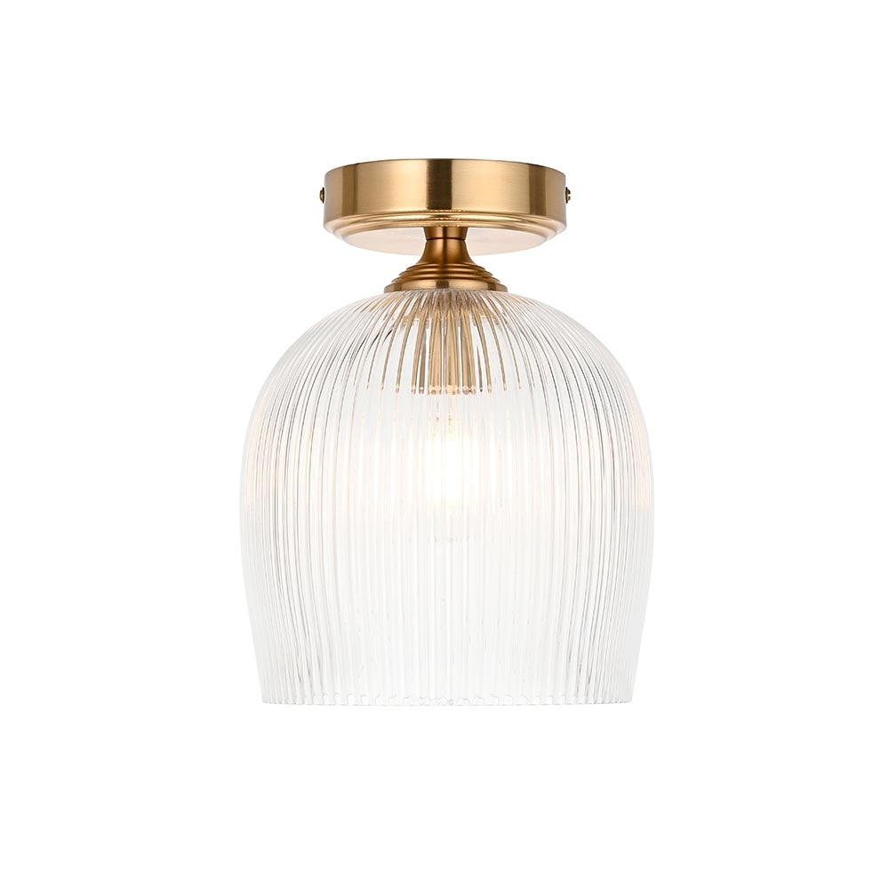 Ashcroft Flush Ceiling Light- Clear/ Ribbed Glass Finishes