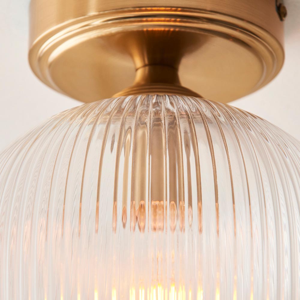 Ashcroft Flush Ceiling Light- Clear/ Ribbed Glass Finishes