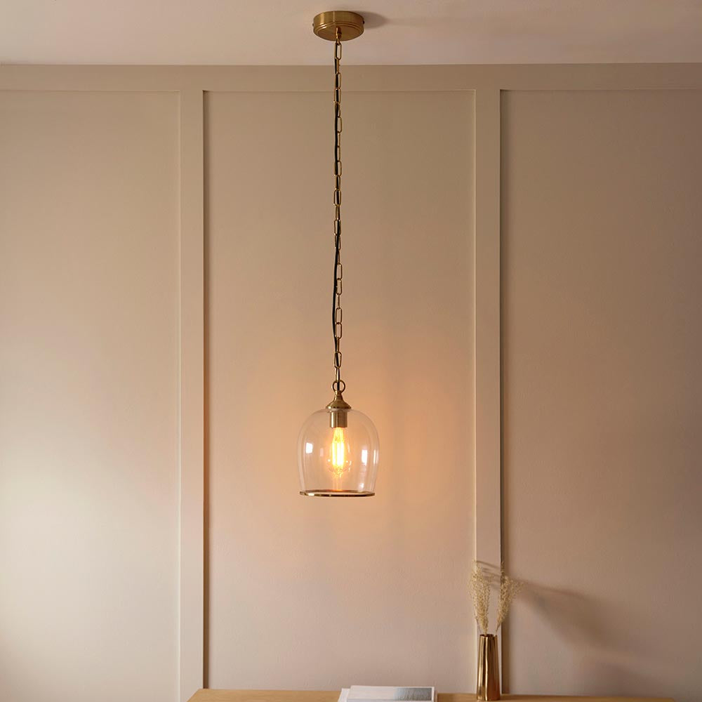 Ashcroft Single Pendant Light - Clear/Ribbed Glass Finishes