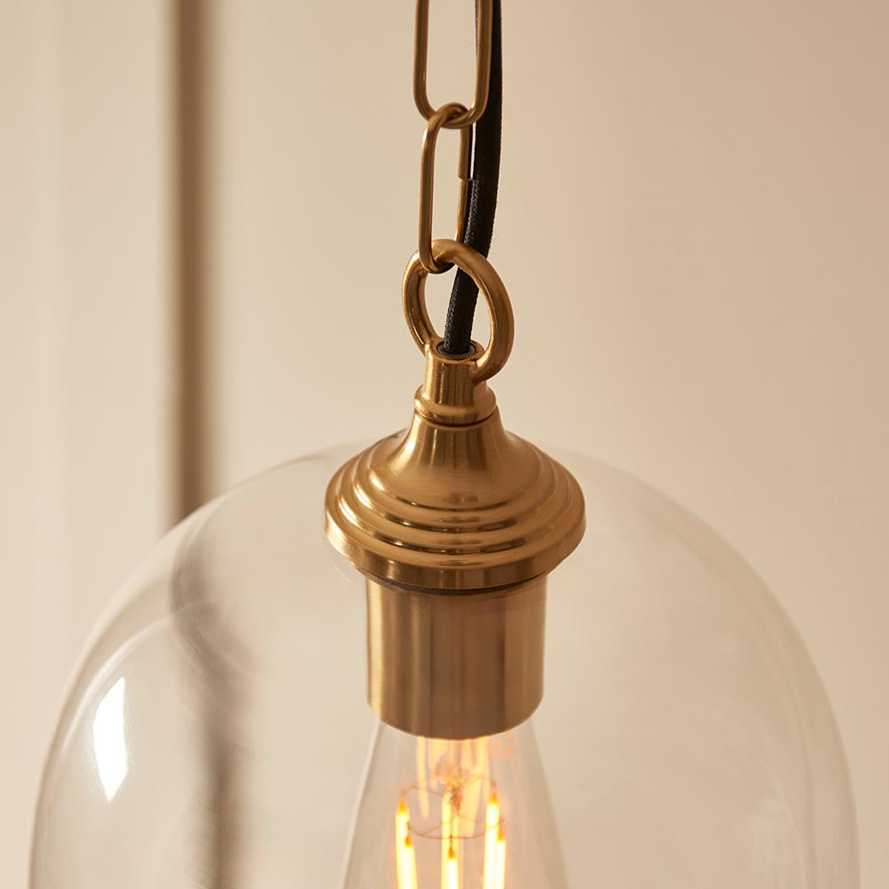 Ashcroft Single Pendant Light - Clear/Ribbed Glass Finishes