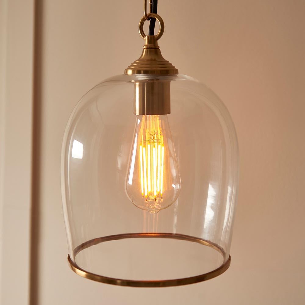 Ashcroft Single Pendant Light - Clear/Ribbed Glass Finishes