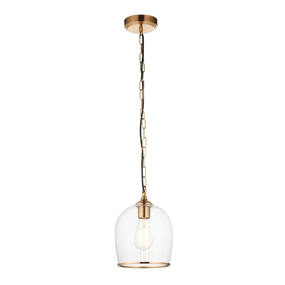 Ashcroft Single Pendant Light - Clear/Ribbed Glass Finishes
