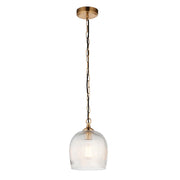 Ashcroft Single Pendant Light - Clear/Ribbed Glass Finishes