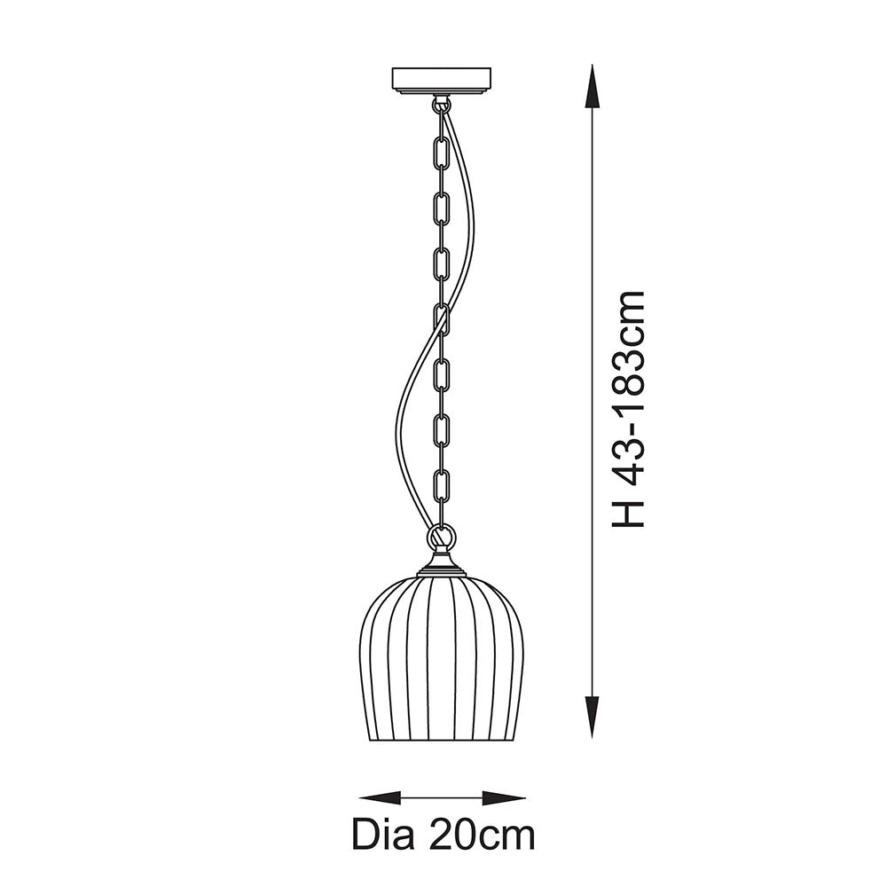 Ashcroft Single Pendant Light - Clear/Ribbed Glass Finishes