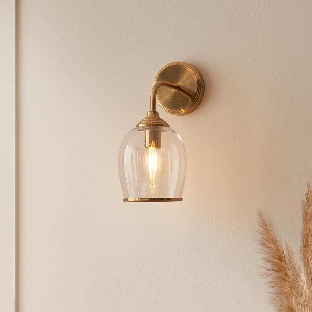 Ashcroft Wall Light - Clear/ Ribbed Glass Finishes