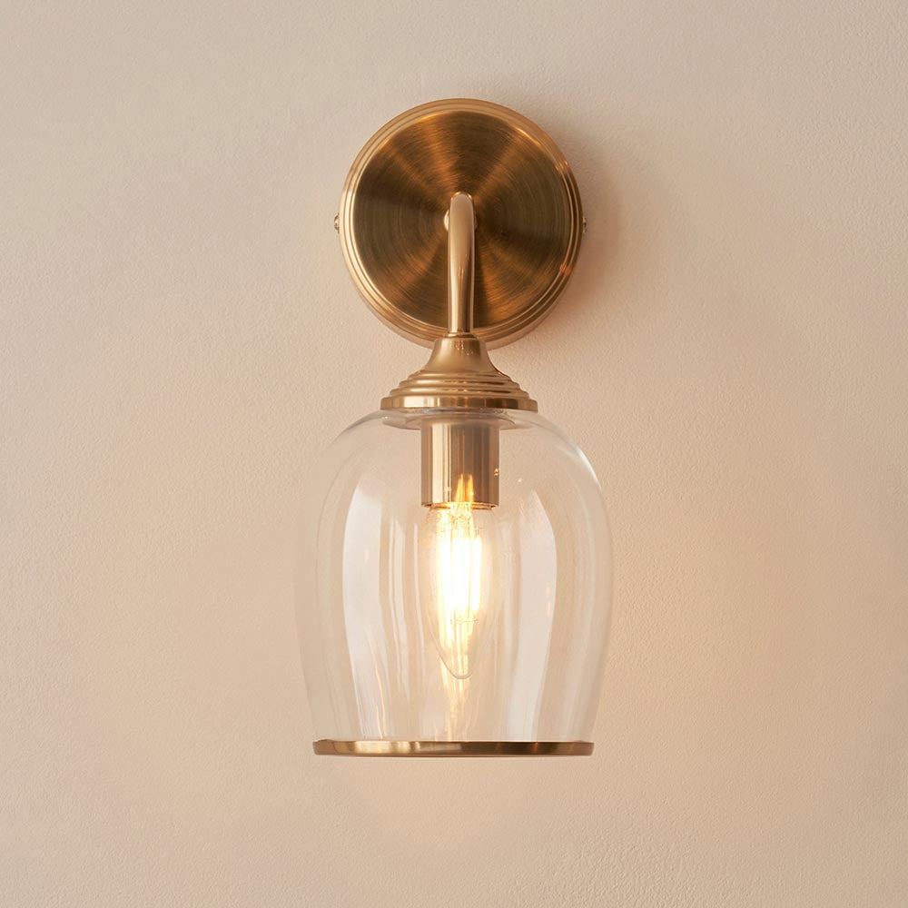 Ashcroft Wall Light - Clear/ Ribbed Glass Finishes
