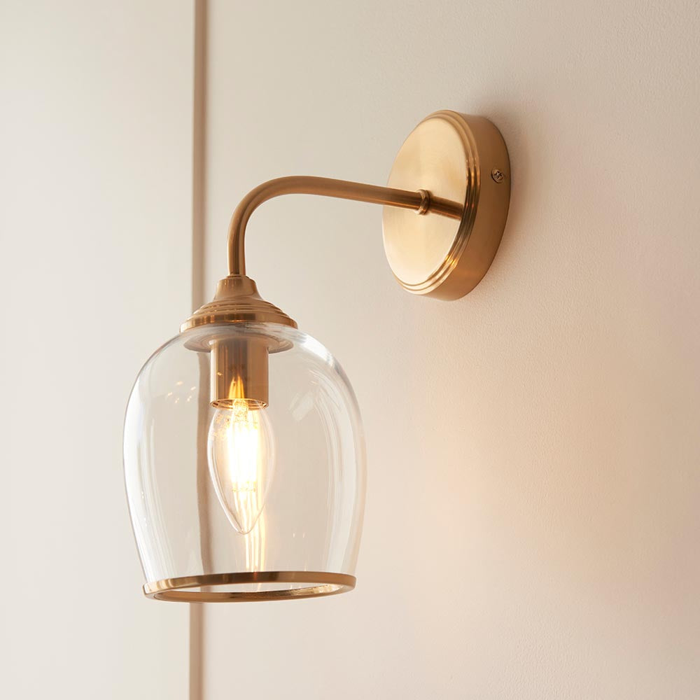 Ashcroft Wall Light - Clear/ Ribbed Glass Finishes