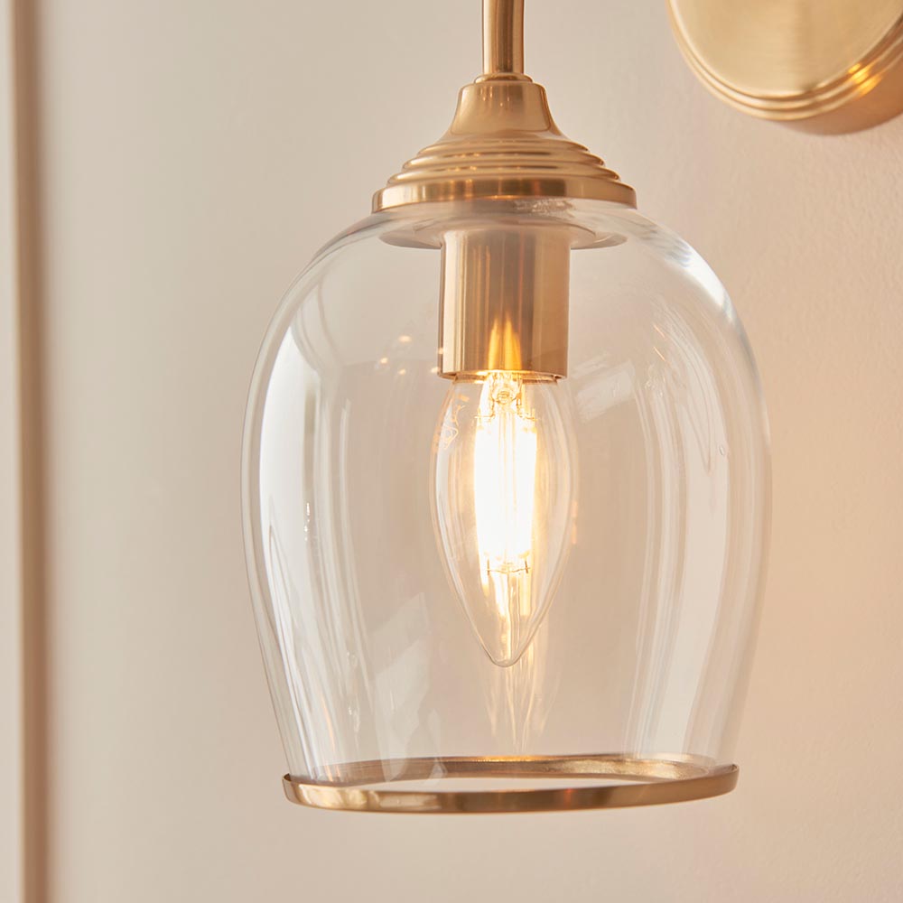 Ashcroft Wall Light - Clear/ Ribbed Glass Finishes