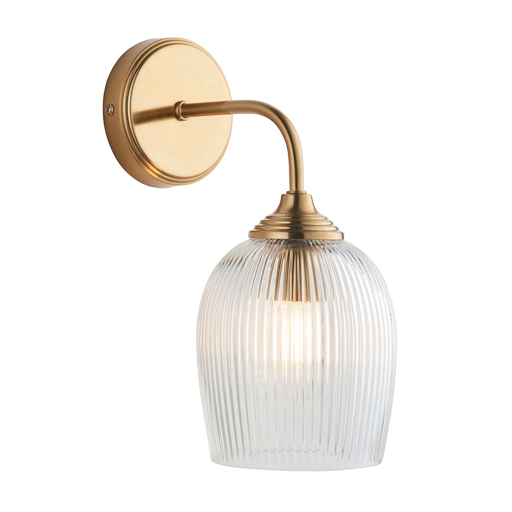 Ashcroft Wall Light - Clear/ Ribbed Glass Finishes