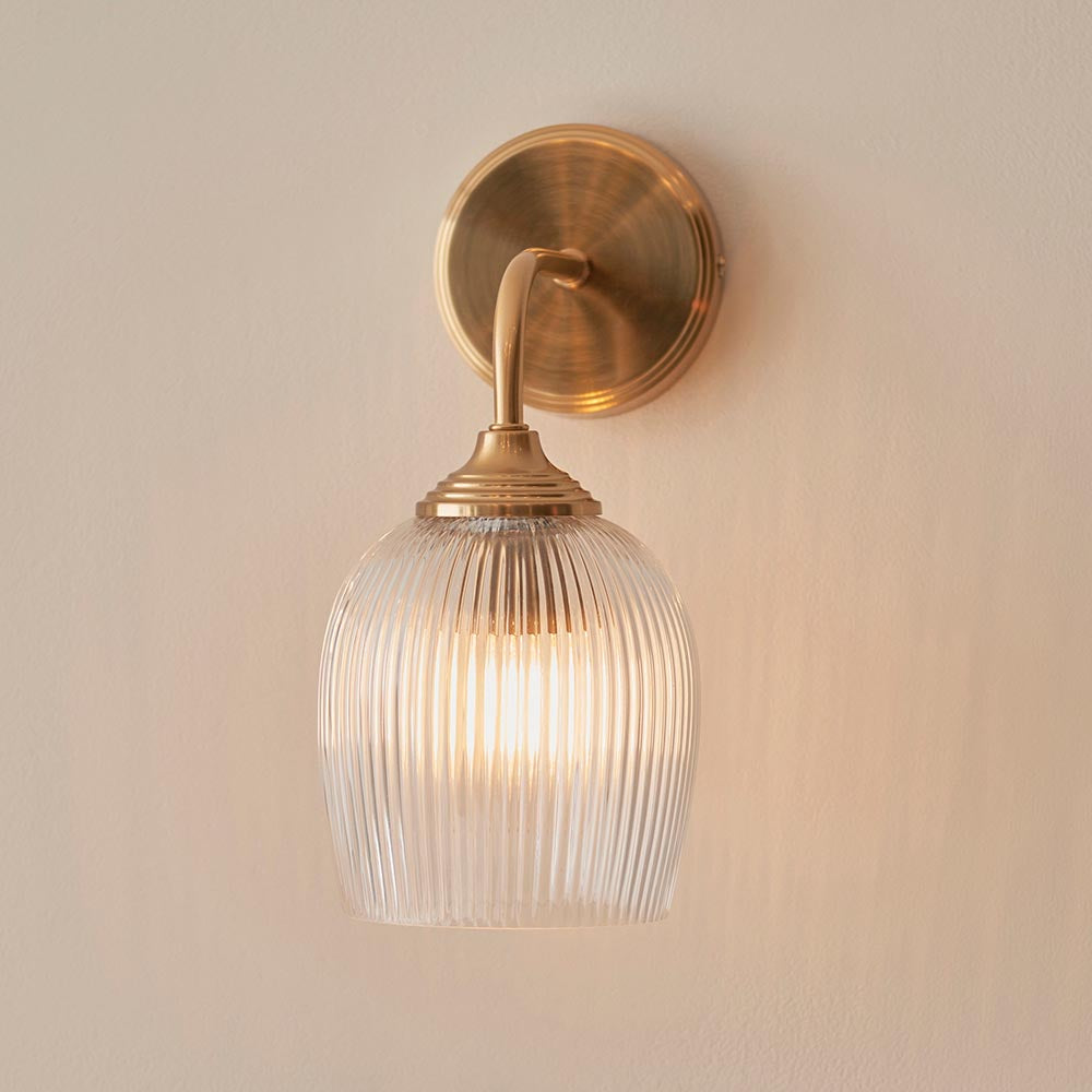 Ashcroft Wall Light - Clear/ Ribbed Glass Finishes